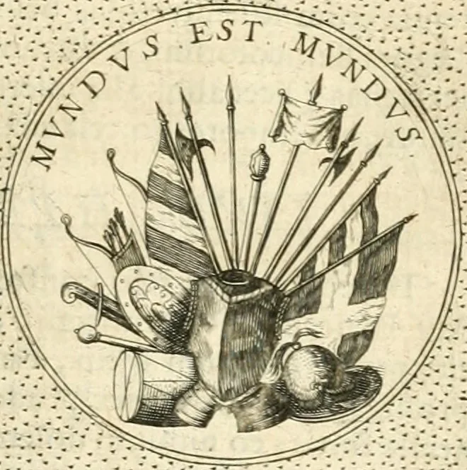 An illustration from Symbola diuina & humana pontificvm, imperatorvm, regvm : accessit breuis & facilis isagoge Iac. Typotii : ex mvsaeo Octavii de Strada civis Romani : tomus primus[-tertius], 1601, leaf 402