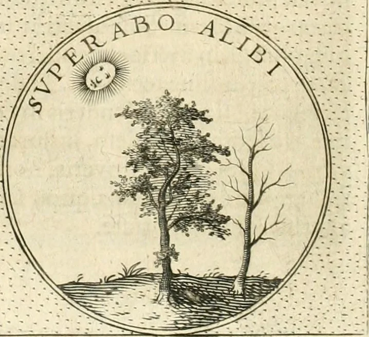 An illustration from Symbola diuina & humana pontificvm, imperatorvm, regvm : accessit breuis & facilis isagoge Iac. Typotii : ex mvsaeo Octavii de Strada civis Romani : tomus primus[-tertius], 1601, leaf 405
