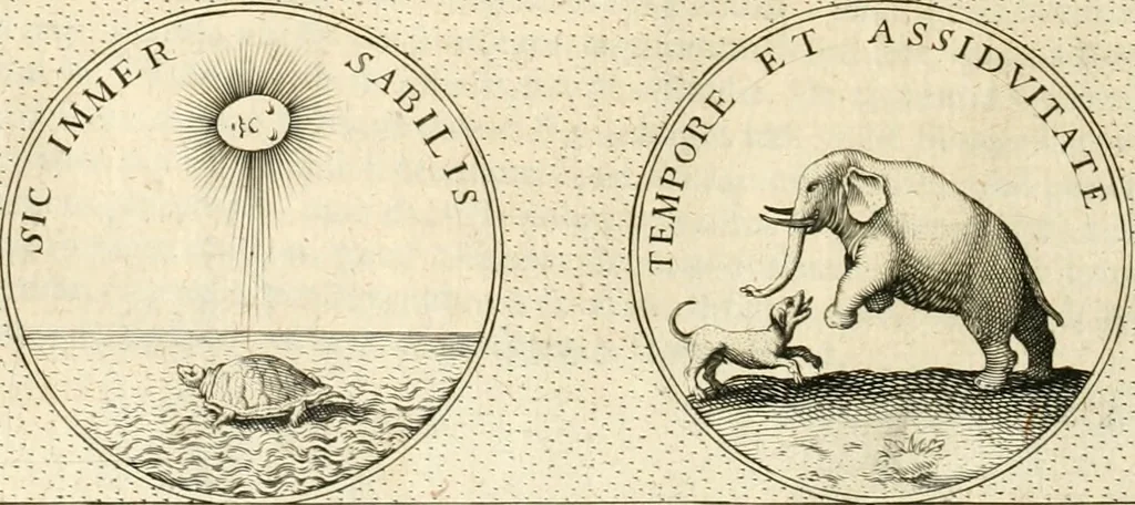 An illustration from Symbola diuina & humana pontificvm, imperatorvm, regvm : accessit breuis & facilis isagoge Iac. Typotii : ex mvsaeo Octavii de Strada civis Romani : tomus primus[-tertius], 1601, leaf 409