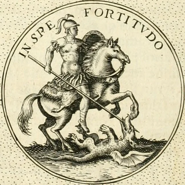 An illustration from Symbola diuina & humana pontificvm, imperatorvm, regvm : accessit breuis & facilis isagoge Iac. Typotii : ex mvsaeo Octavii de Strada civis Romani : tomus primus[-tertius], 1601, leaf 417