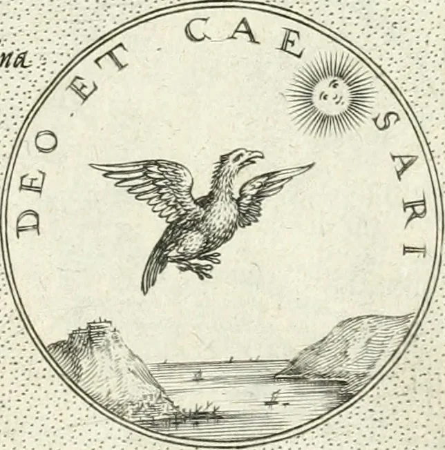 An illustration from Symbola diuina & humana pontificvm, imperatorvm, regvm : accessit breuis & facilis isagoge Iac. Typotii : ex mvsaeo Octavii de Strada civis Romani : tomus primus[-tertius], 1601, leaf 42
