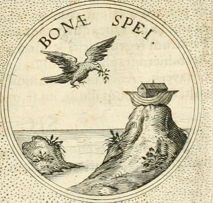 An illustration from Symbola diuina & humana pontificvm, imperatorvm, regvm : accessit breuis & facilis isagoge Iac. Typotii : ex mvsaeo Octavii de Strada civis Romani : tomus primus[-tertius], 1601, leaf 438