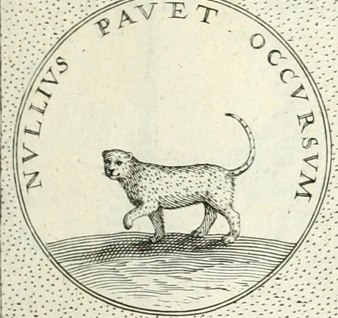 An illustration from Symbola diuina & humana pontificvm, imperatorvm, regvm : accessit breuis & facilis isagoge Iac. Typotii : ex mvsaeo Octavii de Strada civis Romani : tomus primus[-tertius], 1601, leaf 44