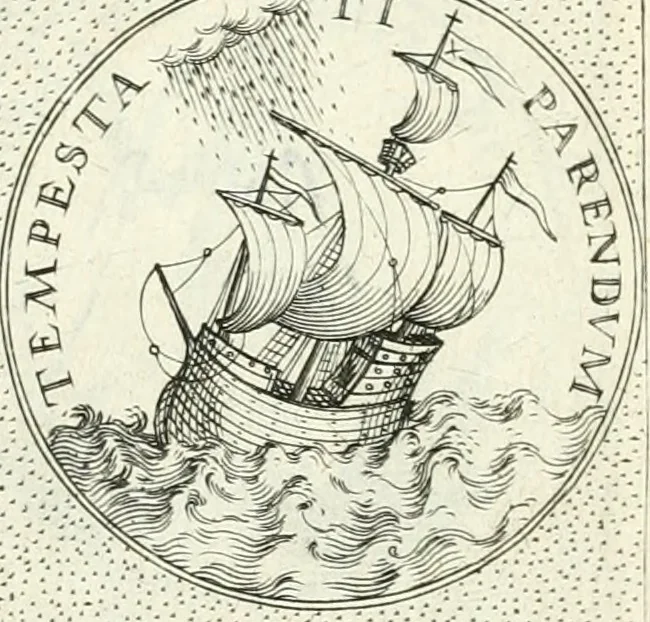 An illustration from Symbola diuina & humana pontificvm, imperatorvm, regvm : accessit breuis & facilis isagoge Iac. Typotii : ex mvsaeo Octavii de Strada civis Romani : tomus primus[-tertius], 1601, leaf 44