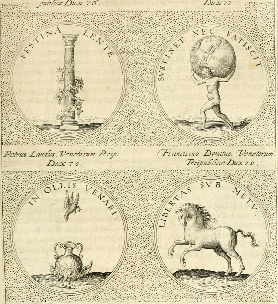An illustration from Symbola diuina & humana pontificvm, imperatorvm, regvm : accessit breuis & facilis isagoge Iac. Typotii : ex mvsaeo Octavii de Strada civis Romani : tomus primus[-tertius], 1601, leaf 446