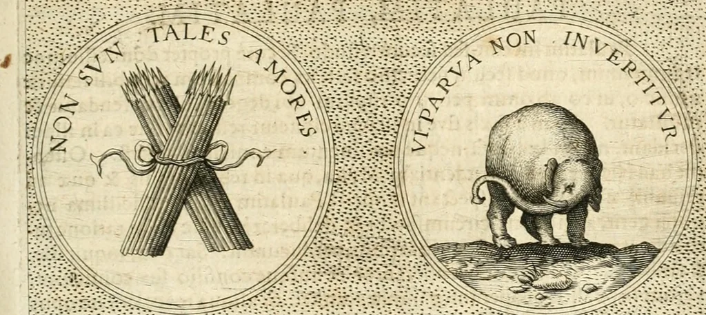 An illustration from Symbola diuina & humana pontificvm, imperatorvm, regvm : accessit breuis & facilis isagoge Iac. Typotii : ex mvsaeo Octavii de Strada civis Romani : tomus primus[-tertius], 1601, leaf 450