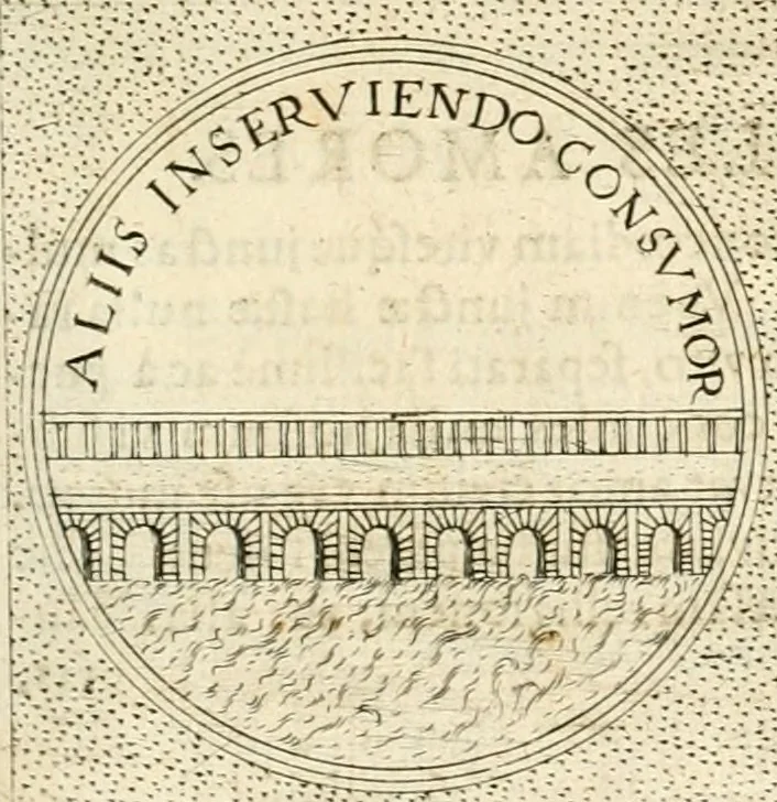 An illustration from Symbola diuina & humana pontificvm, imperatorvm, regvm : accessit breuis & facilis isagoge Iac. Typotii : ex mvsaeo Octavii de Strada civis Romani : tomus primus[-tertius], 1601, leaf 450
