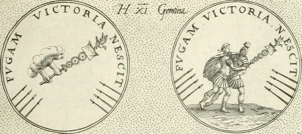 An illustration from Symbola diuina & humana pontificvm, imperatorvm, regvm : accessit breuis & facilis isagoge Iac. Typotii : ex mvsaeo Octavii de Strada civis Romani : tomus primus[-tertius], 1601, leaf 46