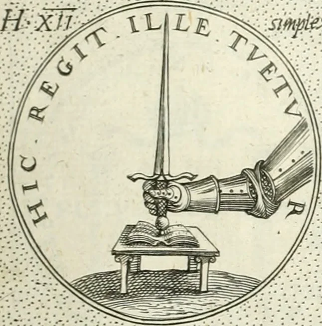 An illustration from Symbola diuina & humana pontificvm, imperatorvm, regvm : accessit breuis & facilis isagoge Iac. Typotii : ex mvsaeo Octavii de Strada civis Romani : tomus primus[-tertius], 1601, leaf 46