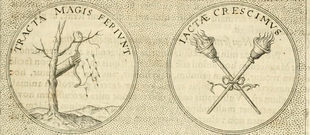 An illustration from Symbola diuina & humana pontificvm, imperatorvm, regvm : accessit breuis & facilis isagoge Iac. Typotii : ex mvsaeo Octavii de Strada civis Romani : tomus primus[-tertius], 1601, leaf 466