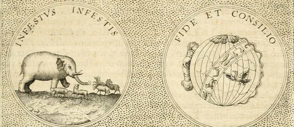 An illustration from Symbola diuina & humana pontificvm, imperatorvm, regvm : accessit breuis & facilis isagoge Iac. Typotii : ex mvsaeo Octavii de Strada civis Romani : tomus primus[-tertius], 1601, leaf 470
