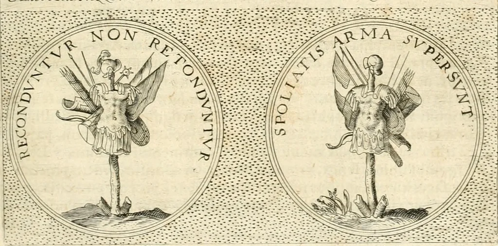 An illustration from Symbola diuina & humana pontificvm, imperatorvm, regvm : accessit breuis & facilis isagoge Iac. Typotii : ex mvsaeo Octavii de Strada civis Romani : tomus primus[-tertius], 1601, leaf 470