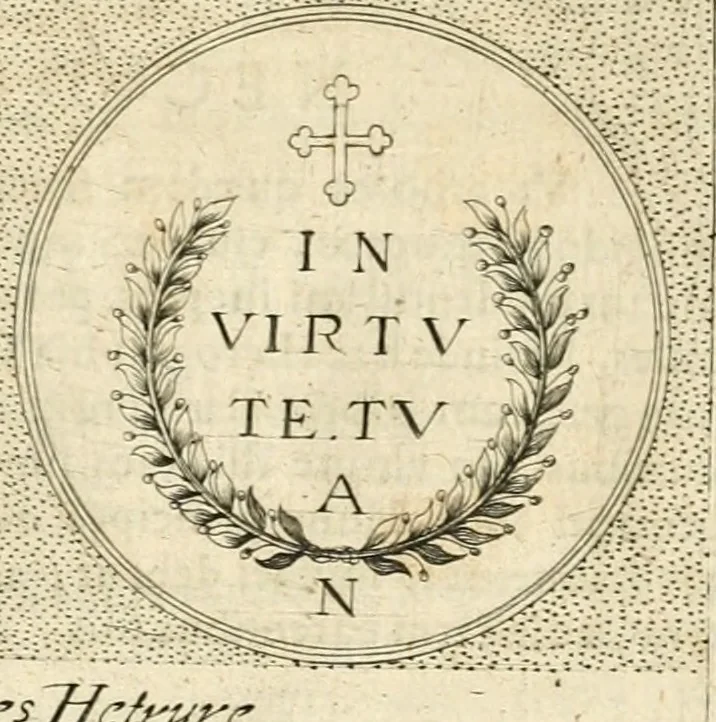 An illustration from Symbola diuina & humana pontificvm, imperatorvm, regvm : accessit breuis & facilis isagoge Iac. Typotii : ex mvsaeo Octavii de Strada civis Romani : tomus primus[-tertius], 1601, leaf 474