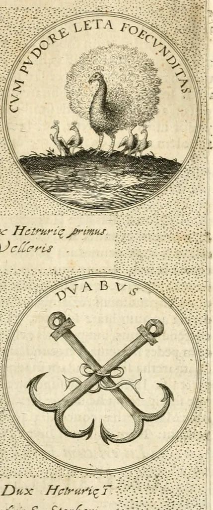 An illustration from Symbola diuina & humana pontificvm, imperatorvm, regvm : accessit breuis & facilis isagoge Iac. Typotii : ex mvsaeo Octavii de Strada civis Romani : tomus primus[-tertius], 1601, leaf 478