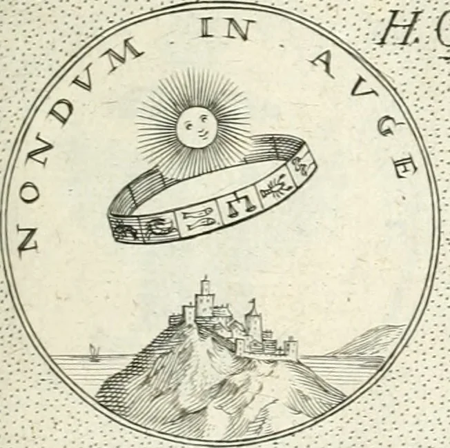 An illustration from Symbola diuina & humana pontificvm, imperatorvm, regvm : accessit breuis & facilis isagoge Iac. Typotii : ex mvsaeo Octavii de Strada civis Romani : tomus primus[-tertius], 1601, leaf 48