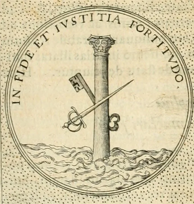 An illustration from Symbola diuina & humana pontificvm, imperatorvm, regvm : accessit breuis & facilis isagoge Iac. Typotii : ex mvsaeo Octavii de Strada civis Romani : tomus primus[-tertius], 1601, leaf 490