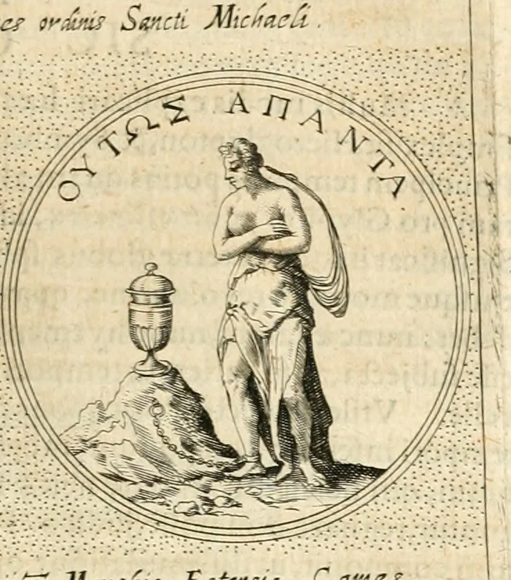 An illustration from Symbola diuina & humana pontificvm, imperatorvm, regvm : accessit breuis & facilis isagoge Iac. Typotii : ex mvsaeo Octavii de Strada civis Romani : tomus primus[-tertius], 1601, leaf 494