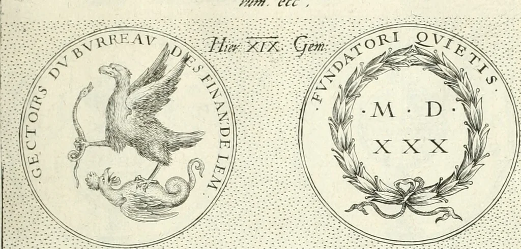 An illustration from Symbola diuina & humana pontificvm, imperatorvm, regvm : accessit breuis & facilis isagoge Iac. Typotii : ex mvsaeo Octavii de Strada civis Romani : tomus primus[-tertius], 1601, leaf 50