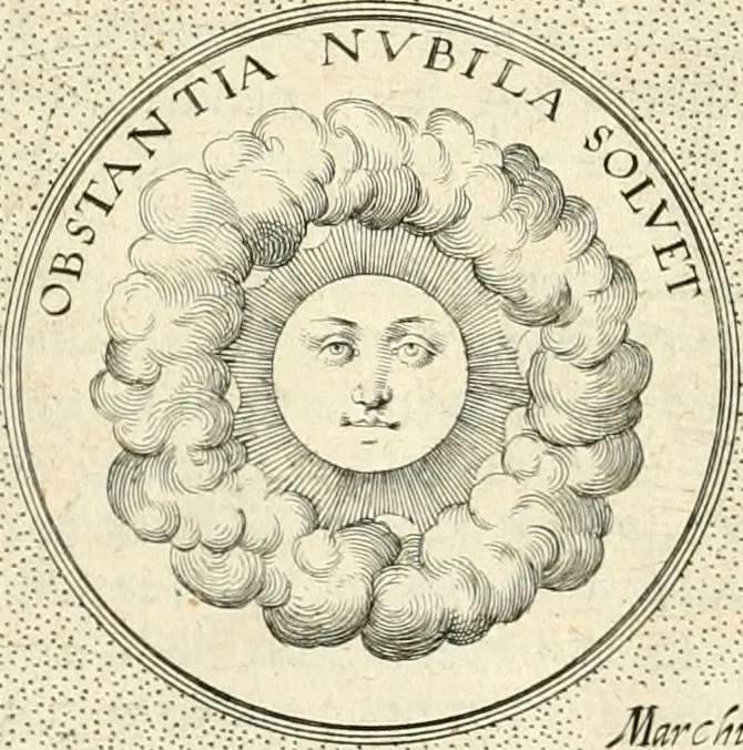 An illustration from Symbola diuina & humana pontificvm, imperatorvm, regvm : accessit breuis & facilis isagoge Iac. Typotii : ex mvsaeo Octavii de Strada civis Romani : tomus primus[-tertius], 1601, leaf 503