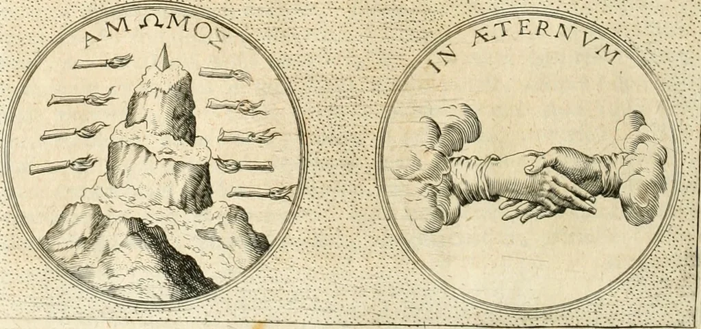 An illustration from Symbola diuina & humana pontificvm, imperatorvm, regvm : accessit breuis & facilis isagoge Iac. Typotii : ex mvsaeo Octavii de Strada civis Romani : tomus primus[-tertius], 1601, leaf 507