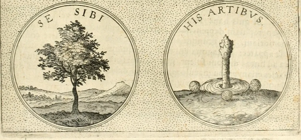 An illustration from Symbola diuina & humana pontificvm, imperatorvm, regvm : accessit breuis & facilis isagoge Iac. Typotii : ex mvsaeo Octavii de Strada civis Romani : tomus primus[-tertius], 1601, leaf 516