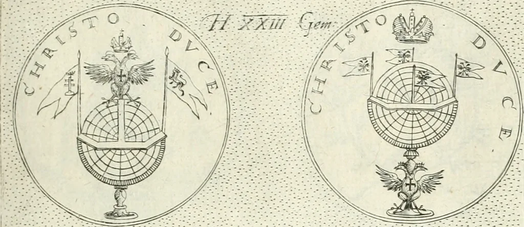 An illustration from Symbola diuina & humana pontificvm, imperatorvm, regvm : accessit breuis & facilis isagoge Iac. Typotii : ex mvsaeo Octavii de Strada civis Romani : tomus primus[-tertius], 1601, leaf 52