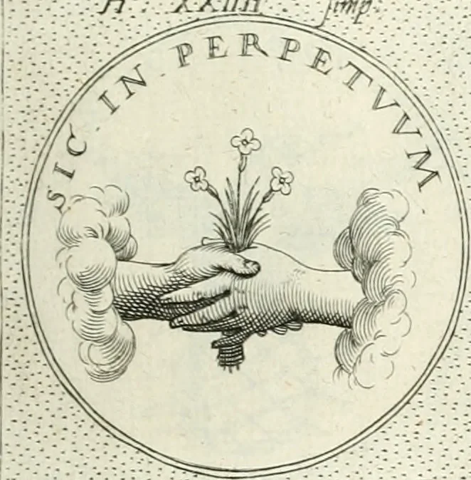 An illustration from Symbola diuina & humana pontificvm, imperatorvm, regvm : accessit breuis & facilis isagoge Iac. Typotii : ex mvsaeo Octavii de Strada civis Romani : tomus primus[-tertius], 1601, leaf 52
