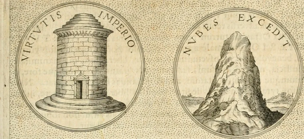 An illustration from Symbola diuina & humana pontificvm, imperatorvm, regvm : accessit breuis & facilis isagoge Iac. Typotii : ex mvsaeo Octavii de Strada civis Romani : tomus primus[-tertius], 1601, leaf 520