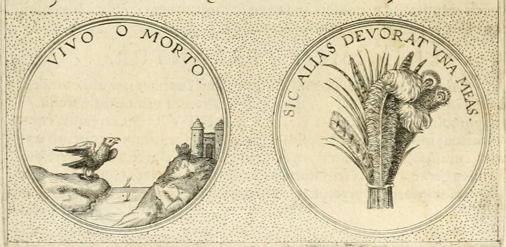 An illustration from Symbola diuina & humana pontificvm, imperatorvm, regvm : accessit breuis & facilis isagoge Iac. Typotii : ex mvsaeo Octavii de Strada civis Romani : tomus primus[-tertius], 1601, leaf 532
