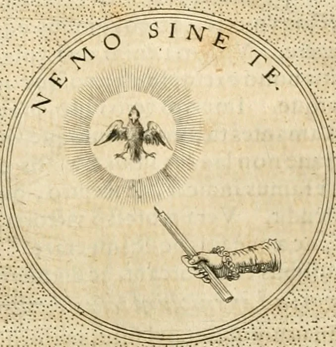 An illustration from Symbola diuina & humana pontificvm, imperatorvm, regvm : accessit breuis & facilis isagoge Iac. Typotii : ex mvsaeo Octavii de Strada civis Romani : tomus primus[-tertius], 1601, leaf 536