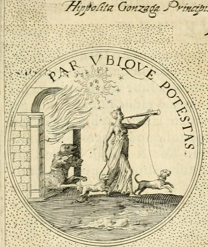An illustration from Symbola diuina & humana pontificvm, imperatorvm, regvm : accessit breuis & facilis isagoge Iac. Typotii : ex mvsaeo Octavii de Strada civis Romani : tomus primus[-tertius], 1601, leaf 536