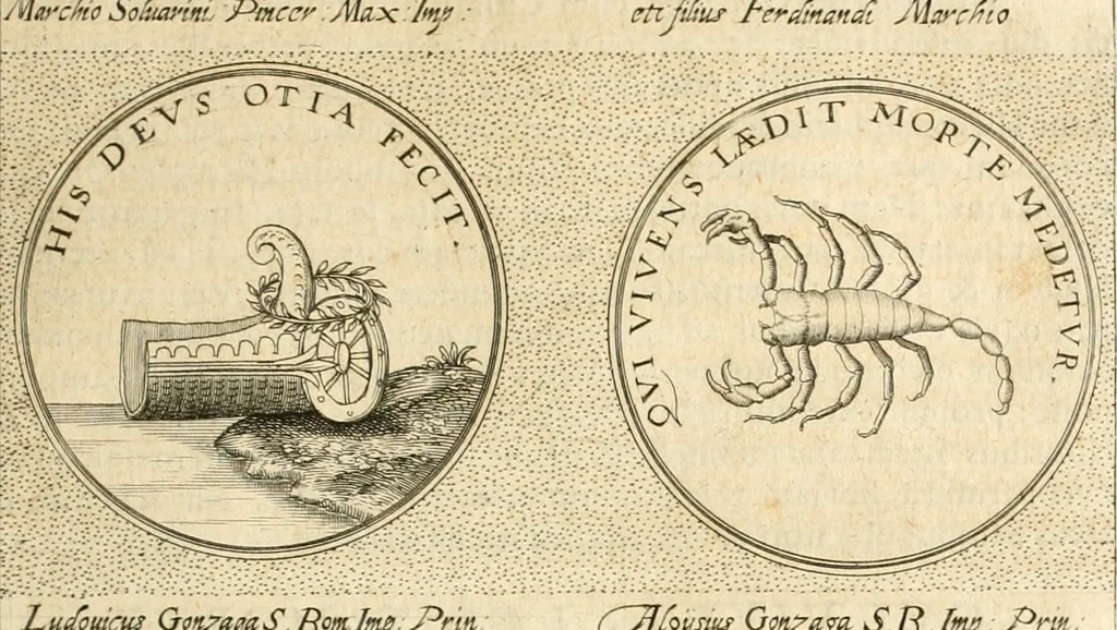 An illustration from Symbola diuina & humana pontificvm, imperatorvm, regvm : accessit breuis & facilis isagoge Iac. Typotii : ex mvsaeo Octavii de Strada civis Romani : tomus primus[-tertius], 1601, leaf 540