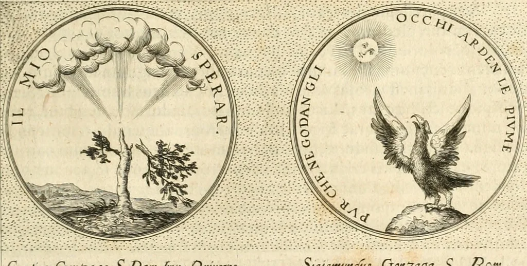 An illustration from Symbola diuina & humana pontificvm, imperatorvm, regvm : accessit breuis & facilis isagoge Iac. Typotii : ex mvsaeo Octavii de Strada civis Romani : tomus primus[-tertius], 1601, leaf 540
