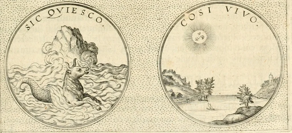 An illustration from Symbola diuina & humana pontificvm, imperatorvm, regvm : accessit breuis & facilis isagoge Iac. Typotii : ex mvsaeo Octavii de Strada civis Romani : tomus primus[-tertius], 1601, leaf 540