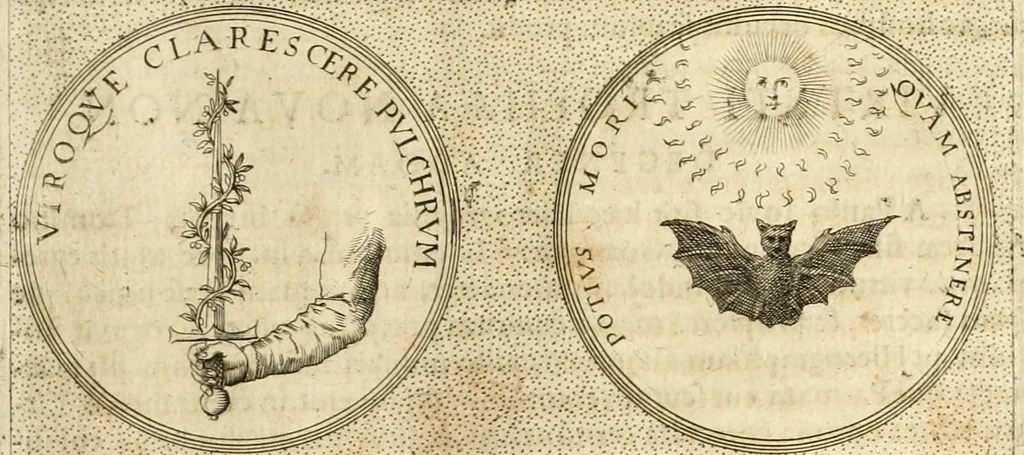 An illustration from Symbola diuina & humana pontificvm, imperatorvm, regvm : accessit breuis & facilis isagoge Iac. Typotii : ex mvsaeo Octavii de Strada civis Romani : tomus primus[-tertius], 1601, leaf 544
