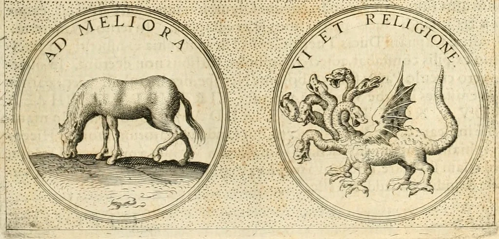 An illustration from Symbola diuina & humana pontificvm, imperatorvm, regvm : accessit breuis & facilis isagoge Iac. Typotii : ex mvsaeo Octavii de Strada civis Romani : tomus primus[-tertius], 1601, leaf 544
