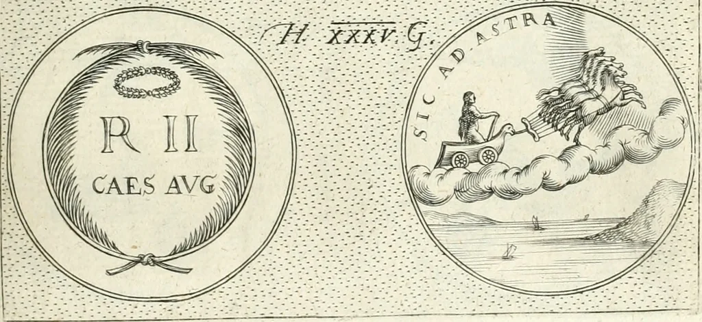 An illustration from Symbola diuina & humana pontificvm, imperatorvm, regvm : accessit breuis & facilis isagoge Iac. Typotii : ex mvsaeo Octavii de Strada civis Romani : tomus primus[-tertius], 1601, leaf 58