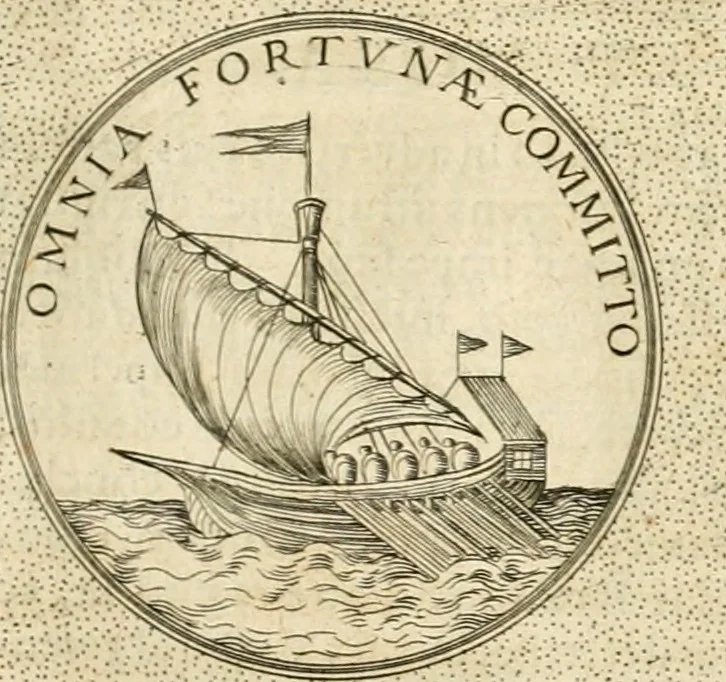 An illustration from Symbola diuina & humana pontificvm, imperatorvm, regvm : accessit breuis & facilis isagoge Iac. Typotii : ex mvsaeo Octavii de Strada civis Romani : tomus primus[-tertius], 1601, leaf 586