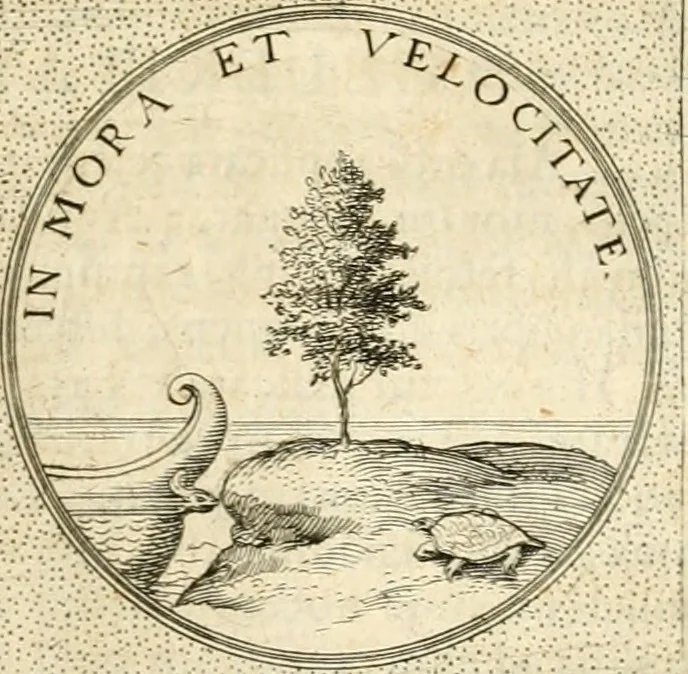An illustration from Symbola diuina & humana pontificvm, imperatorvm, regvm : accessit breuis & facilis isagoge Iac. Typotii : ex mvsaeo Octavii de Strada civis Romani : tomus primus[-tertius], 1601, leaf 586