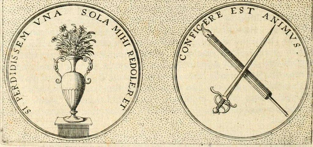An illustration from Symbola diuina & humana pontificvm, imperatorvm, regvm : accessit breuis & facilis isagoge Iac. Typotii : ex mvsaeo Octavii de Strada civis Romani : tomus primus[-tertius], 1601, leaf 591