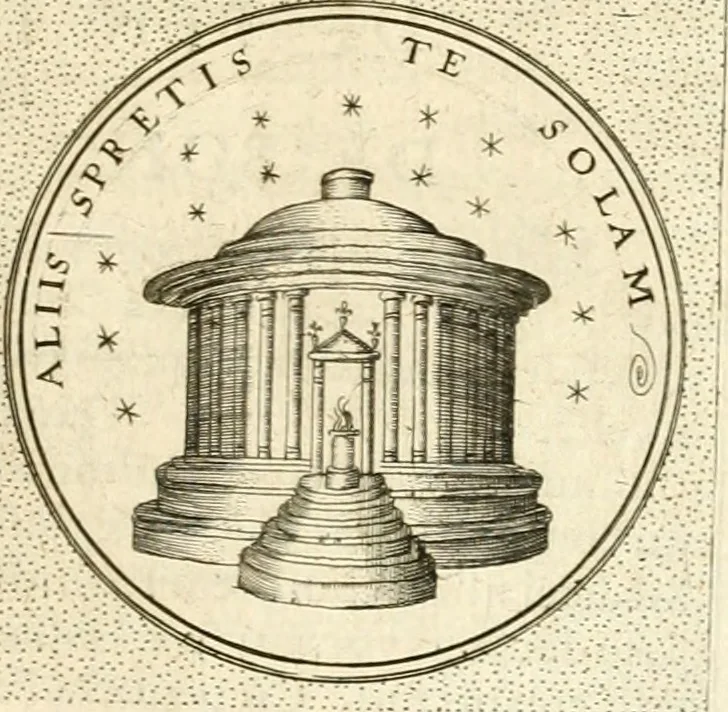 An illustration from Symbola diuina & humana pontificvm, imperatorvm, regvm : accessit breuis & facilis isagoge Iac. Typotii : ex mvsaeo Octavii de Strada civis Romani : tomus primus[-tertius], 1601, leaf 596