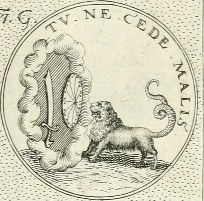 An illustration from Symbola diuina & humana pontificvm, imperatorvm, regvm : accessit breuis & facilis isagoge Iac. Typotii : ex mvsaeo Octavii de Strada civis Romani : tomus primus[-tertius], 1601, leaf 60