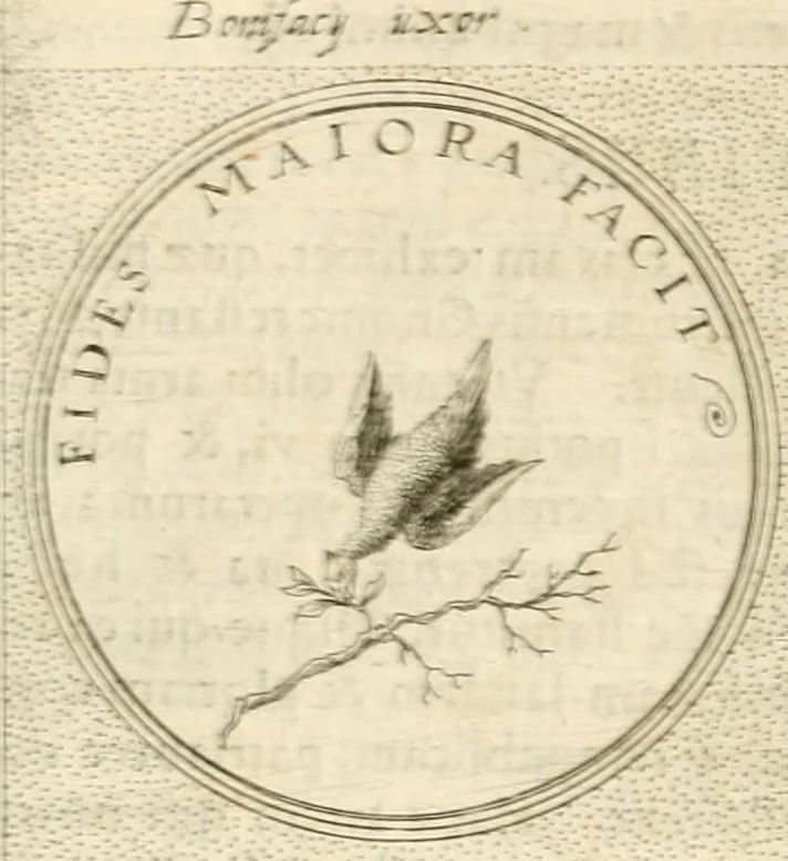 An illustration from Symbola diuina & humana pontificvm, imperatorvm, regvm : accessit breuis & facilis isagoge Iac. Typotii : ex mvsaeo Octavii de Strada civis Romani : tomus primus[-tertius], 1601, leaf 605