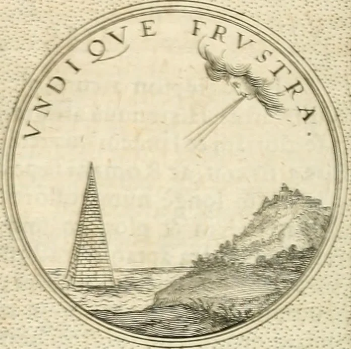 An illustration from Symbola diuina & humana pontificvm, imperatorvm, regvm : accessit breuis & facilis isagoge Iac. Typotii : ex mvsaeo Octavii de Strada civis Romani : tomus primus[-tertius], 1601, leaf 605
