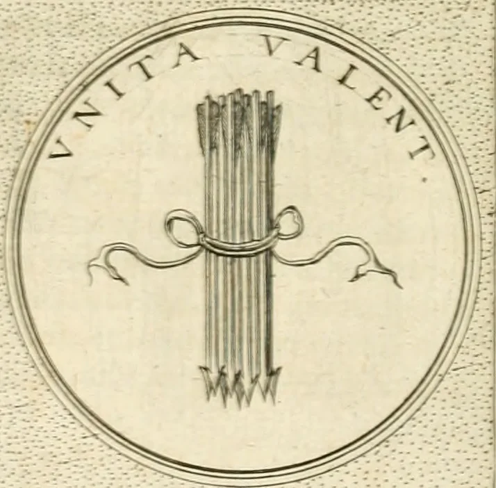 An illustration from Symbola diuina & humana pontificvm, imperatorvm, regvm : accessit breuis & facilis isagoge Iac. Typotii : ex mvsaeo Octavii de Strada civis Romani : tomus primus[-tertius], 1601, leaf 605