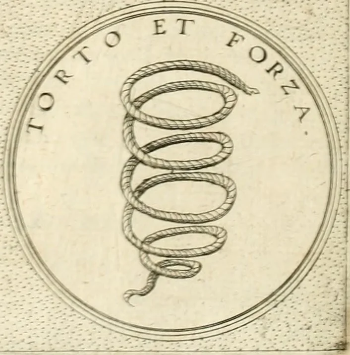An illustration from Symbola diuina & humana pontificvm, imperatorvm, regvm : accessit breuis & facilis isagoge Iac. Typotii : ex mvsaeo Octavii de Strada civis Romani : tomus primus[-tertius], 1601, leaf 605