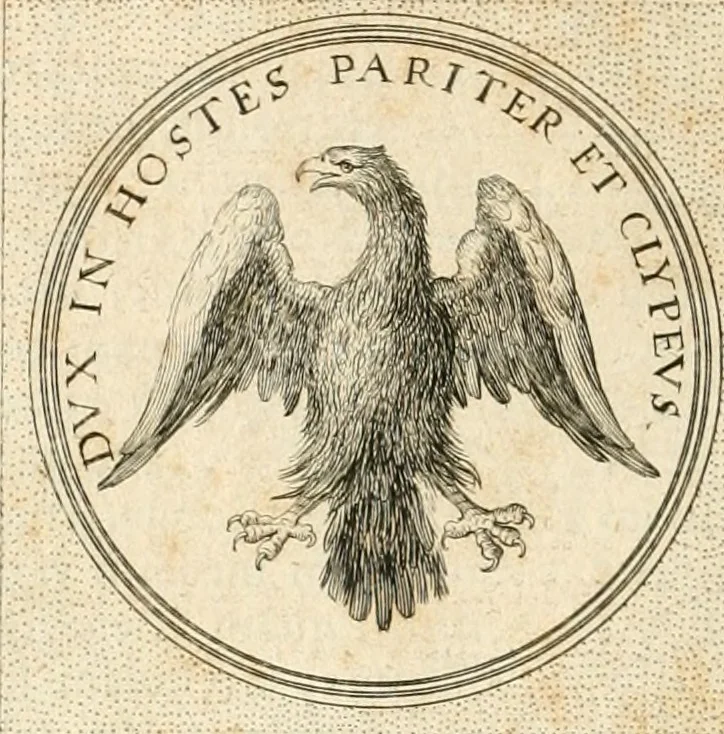 An illustration from Symbola diuina & humana pontificvm, imperatorvm, regvm : accessit breuis & facilis isagoge Iac. Typotii : ex mvsaeo Octavii de Strada civis Romani : tomus primus[-tertius], 1601, leaf 609