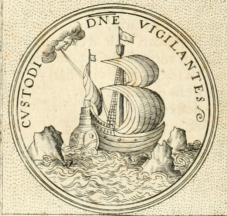 An illustration from Symbola diuina & humana pontificvm, imperatorvm, regvm : accessit breuis & facilis isagoge Iac. Typotii : ex mvsaeo Octavii de Strada civis Romani : tomus primus[-tertius], 1601, leaf 609