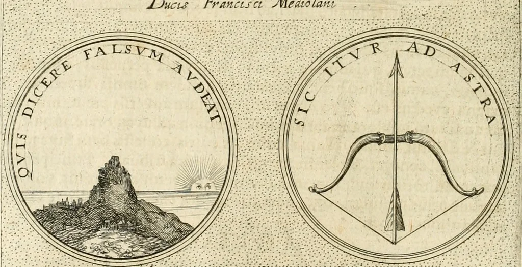 An illustration from Symbola diuina & humana pontificvm, imperatorvm, regvm : accessit breuis & facilis isagoge Iac. Typotii : ex mvsaeo Octavii de Strada civis Romani : tomus primus[-tertius], 1601, leaf 613