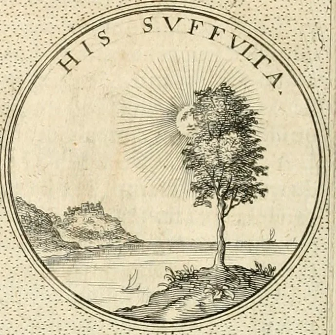 An illustration from Symbola diuina & humana pontificvm, imperatorvm, regvm : accessit breuis & facilis isagoge Iac. Typotii : ex mvsaeo Octavii de Strada civis Romani : tomus primus[-tertius], 1601, leaf 617